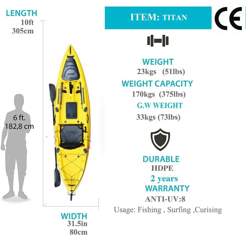 Kayak da Pesca Monoposto da 3  - Fishing Boat Paddle recensione e prezzo
